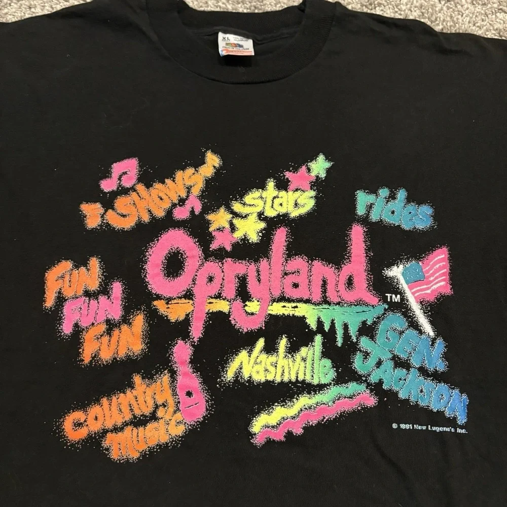 Vintage 1991 Opryland XL Fruit Of The Loom Single Stitch SHIRT NASHVILLE COUNTRY